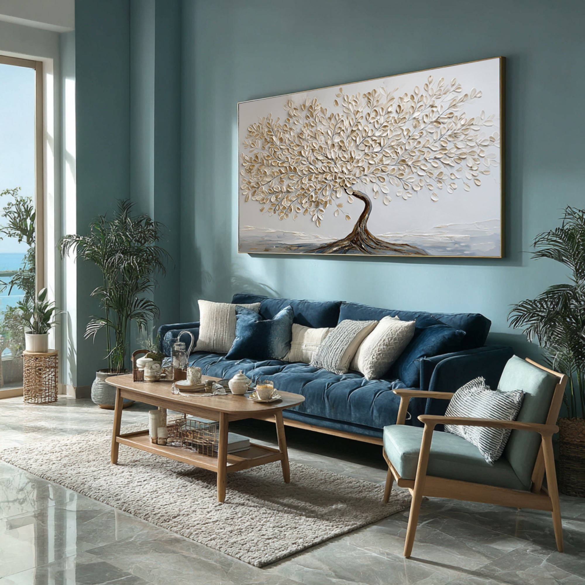 Textured Tree of Life Painting - Modern Abstract Wall Art #AG 066
