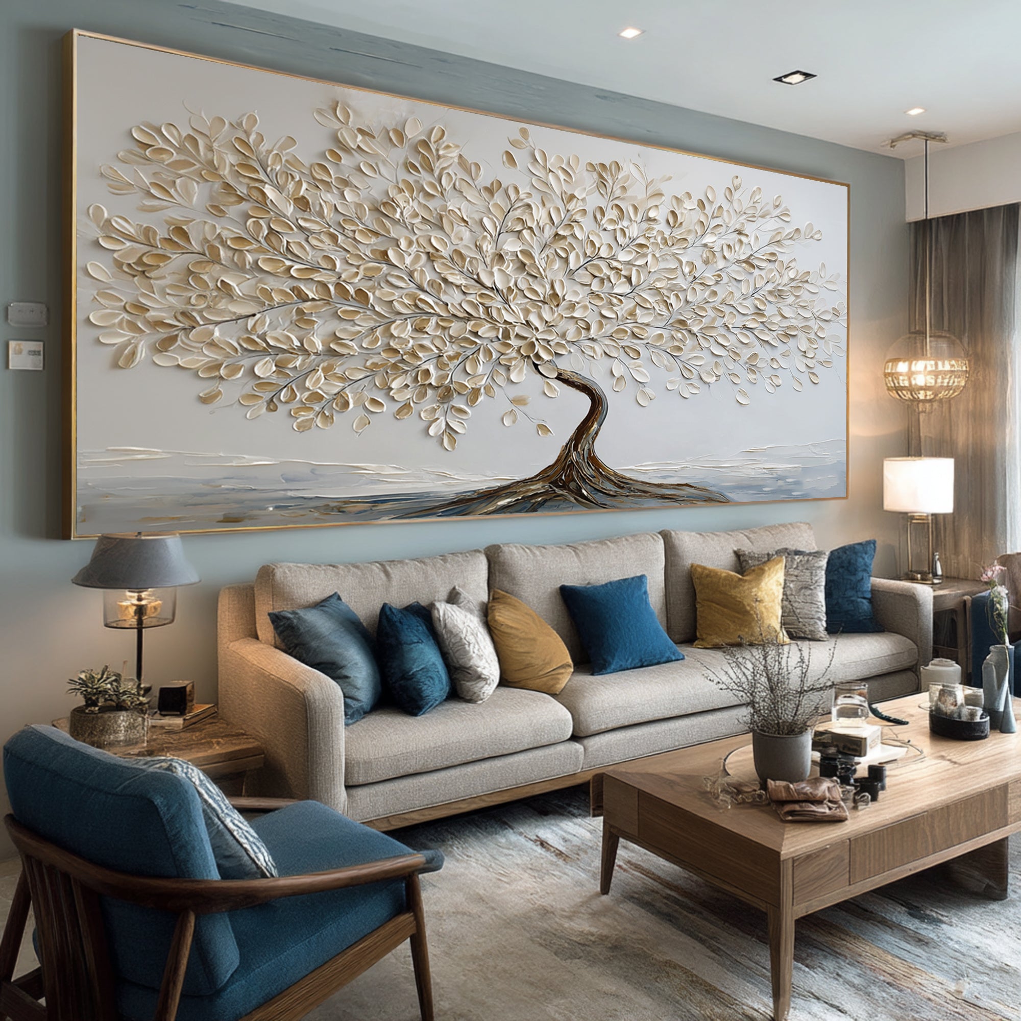 Textured Tree of Life Painting - Modern Abstract Wall Art #AG 066