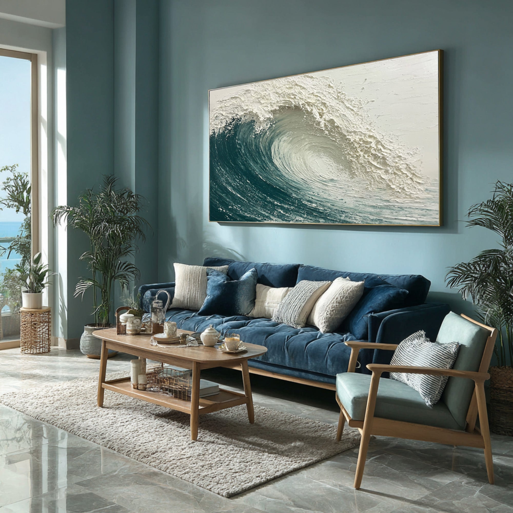 Coastal Grandeur Wave Art - Modern Home Statement #AG 063