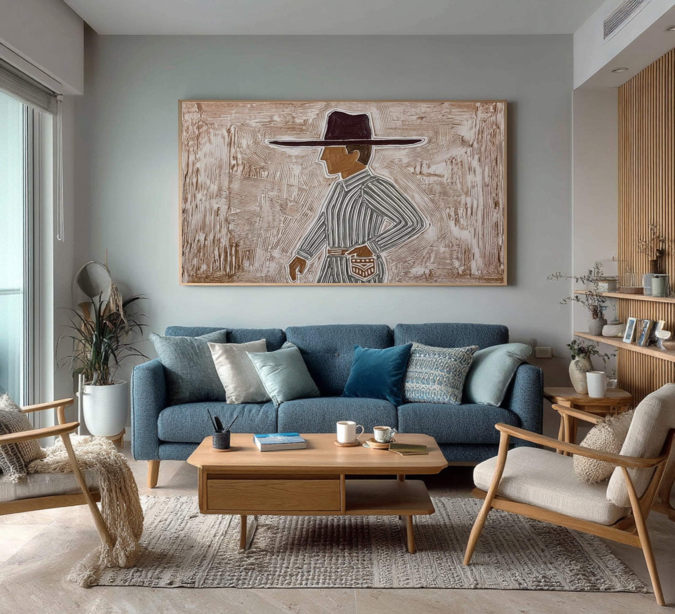 Oversized Bohemian Woman Artwork Modern Figurative Canvas Art | KeiraArt