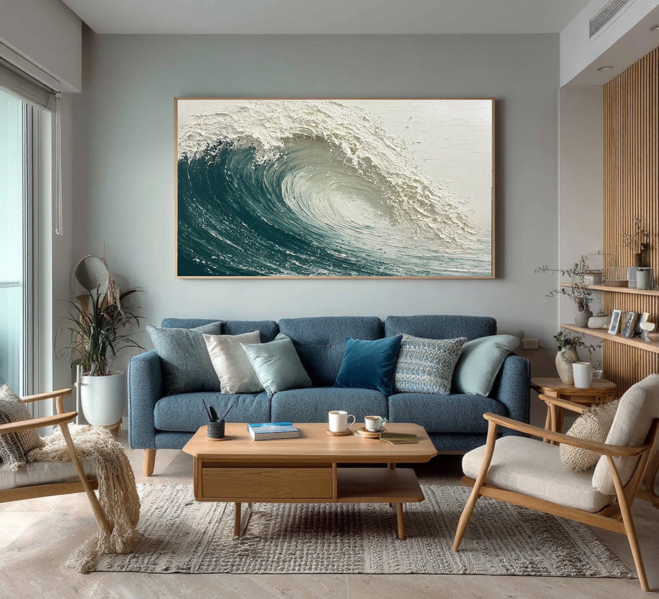 Coastal Grandeur Wave Art - Modern Home Statement #AG 063