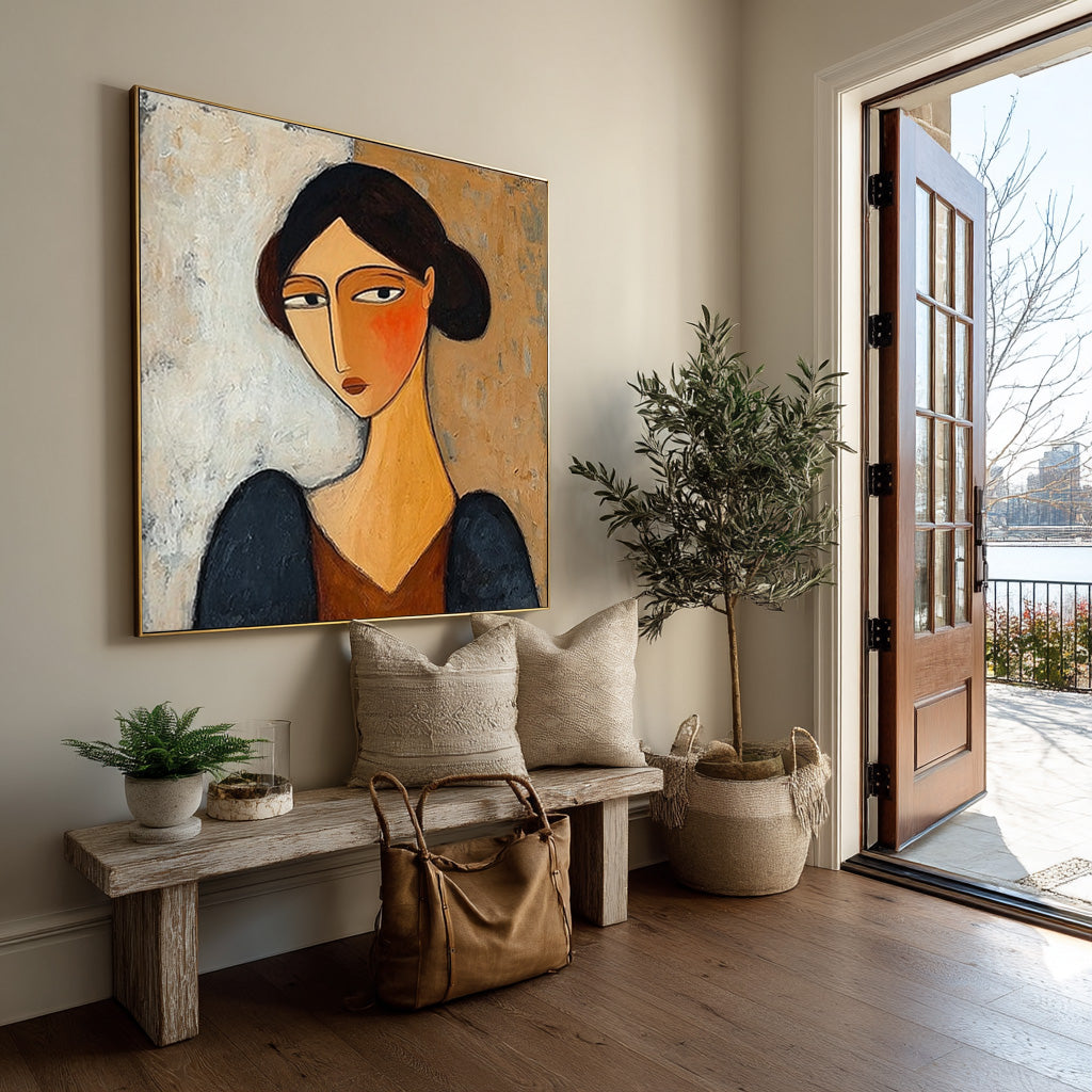 Expressive Abstract Portrait Modern Wall Art  #AG 089