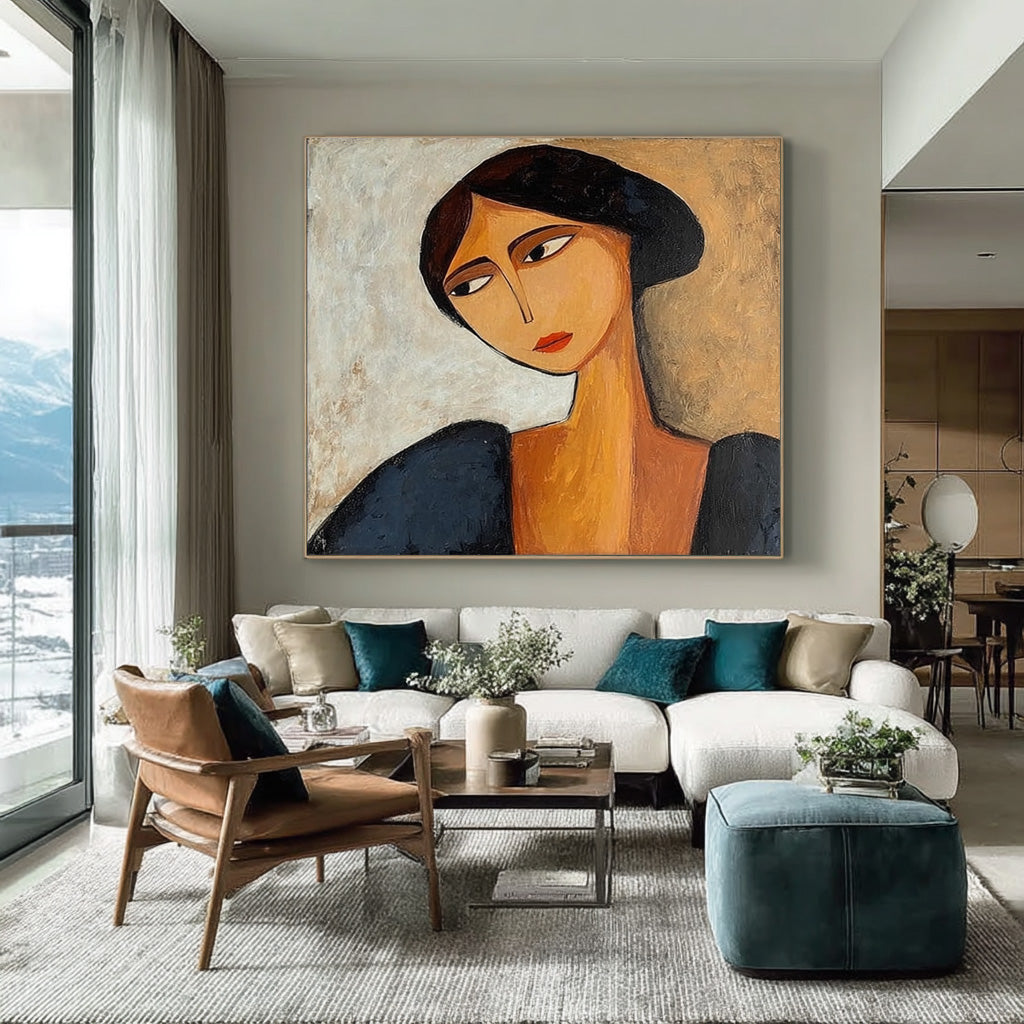 Contemporary Figure Painting Unique Wall Decor  #AG 088