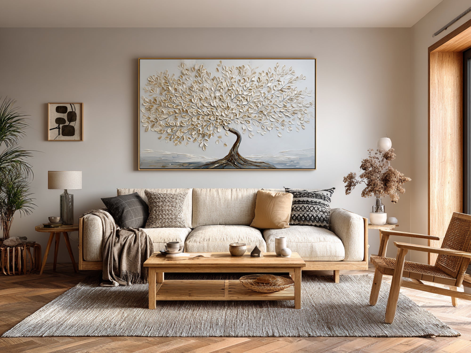 Textured Tree of Life Painting - Modern Abstract Wall Art #AG 066
