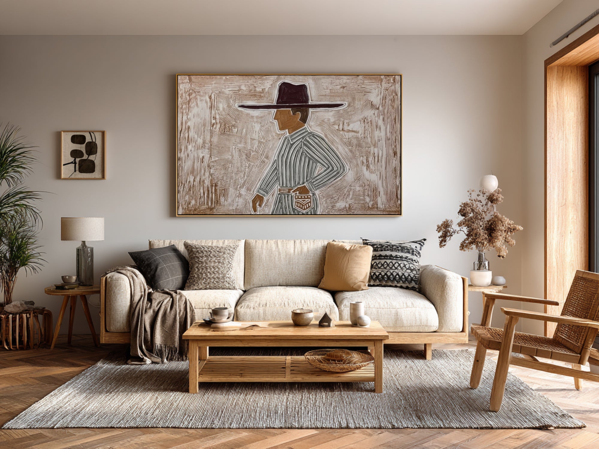 Oversized Bohemian Woman Artwork Modern Figurative Canvas Art | KeiraArt