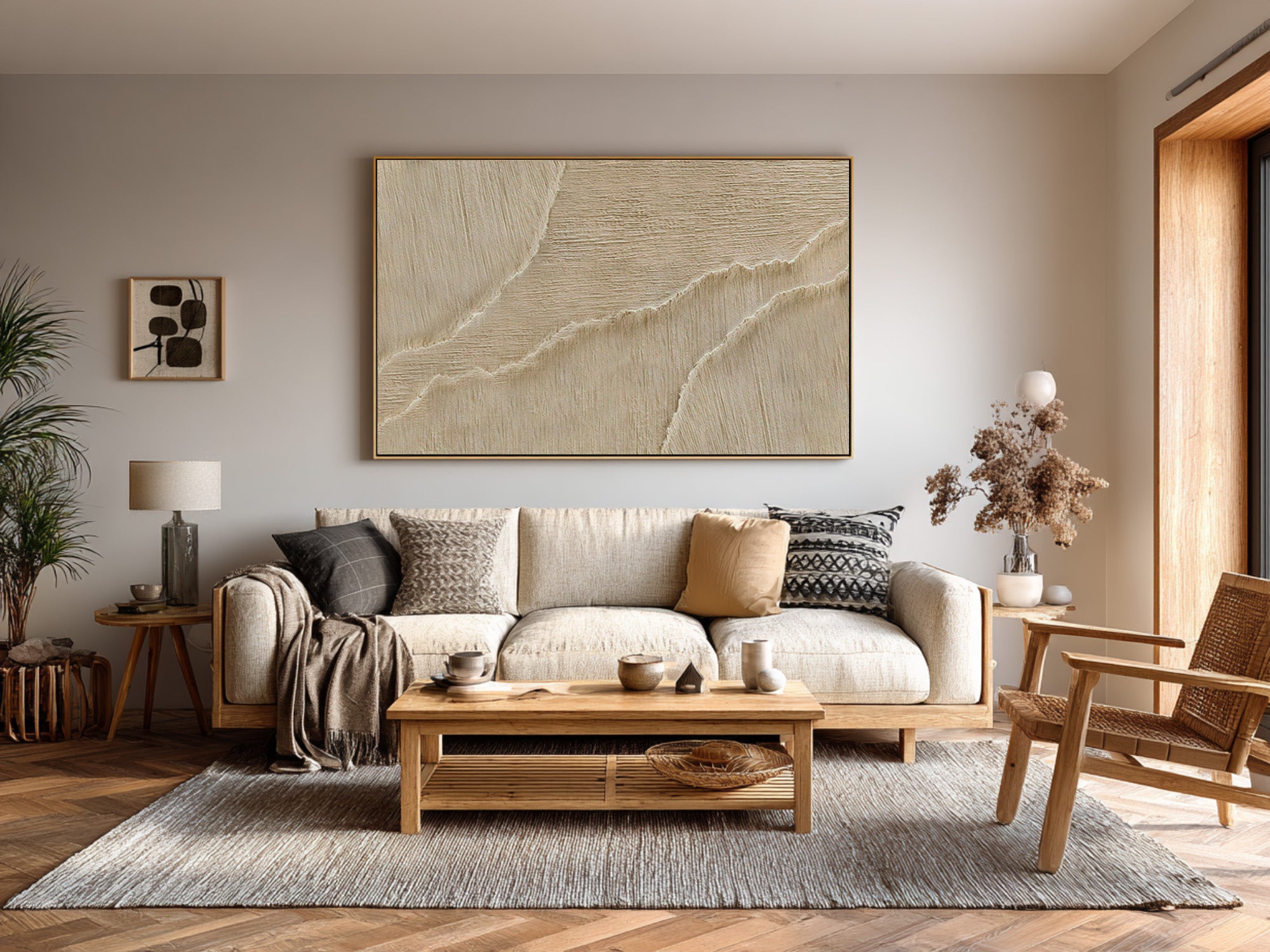 Abstract Textured Sand Waves Art - Modern Coastal Wall Decor #AG 069
