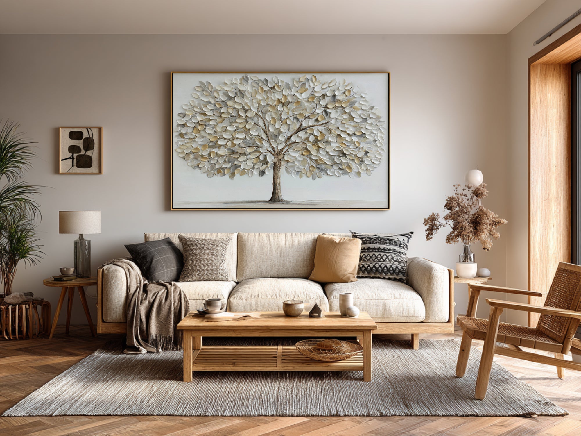 Palette Knife Tree Art - Abstract Textured Leaves #AG 065