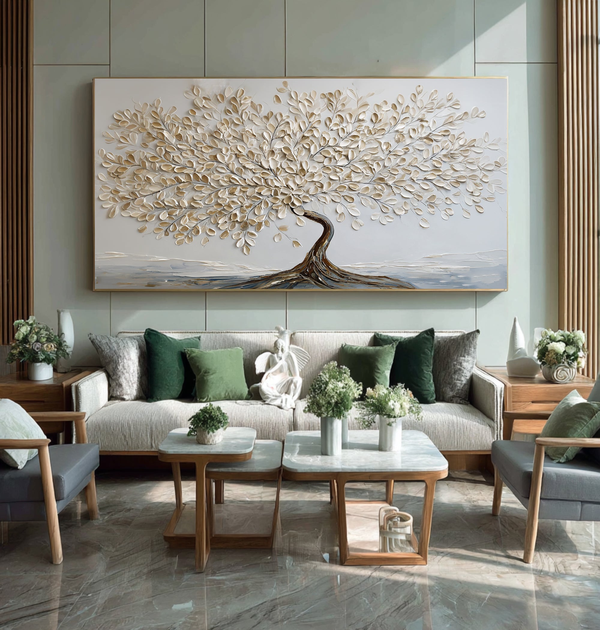 Textured Tree of Life Painting - Modern Abstract Wall Art #AG 066