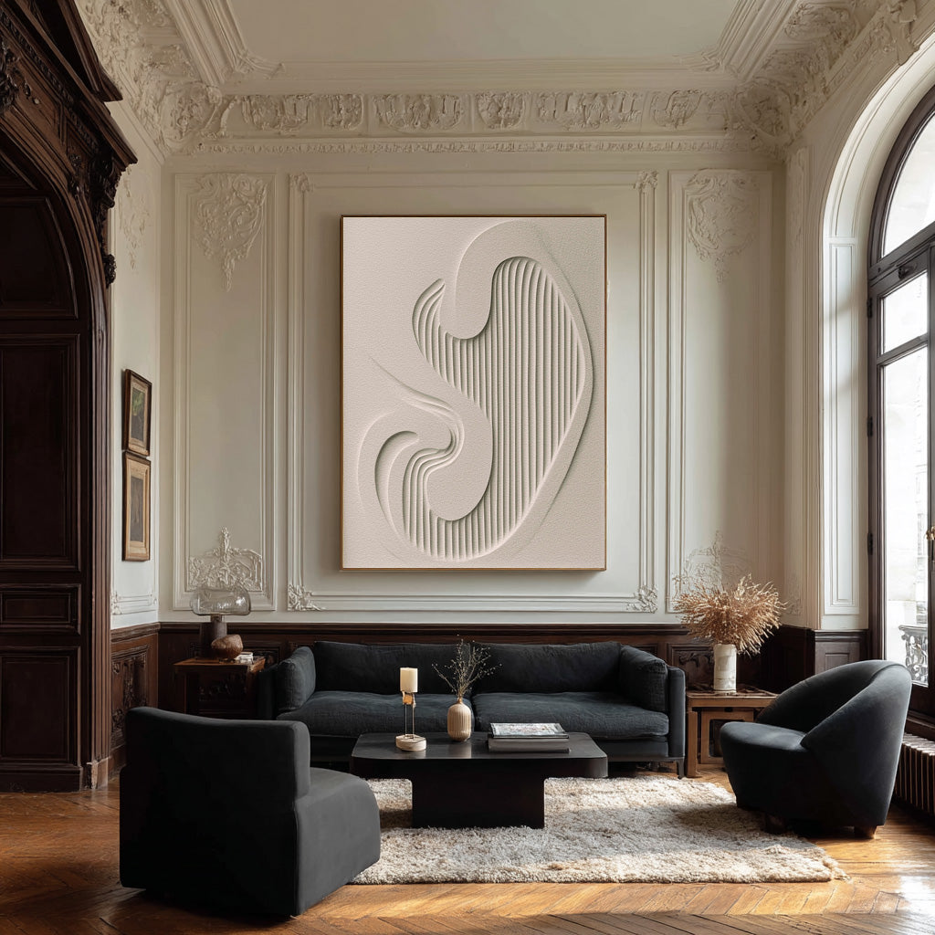Minimalist Geometric Relief Artwork Modern Wall Sculpture #AG 082