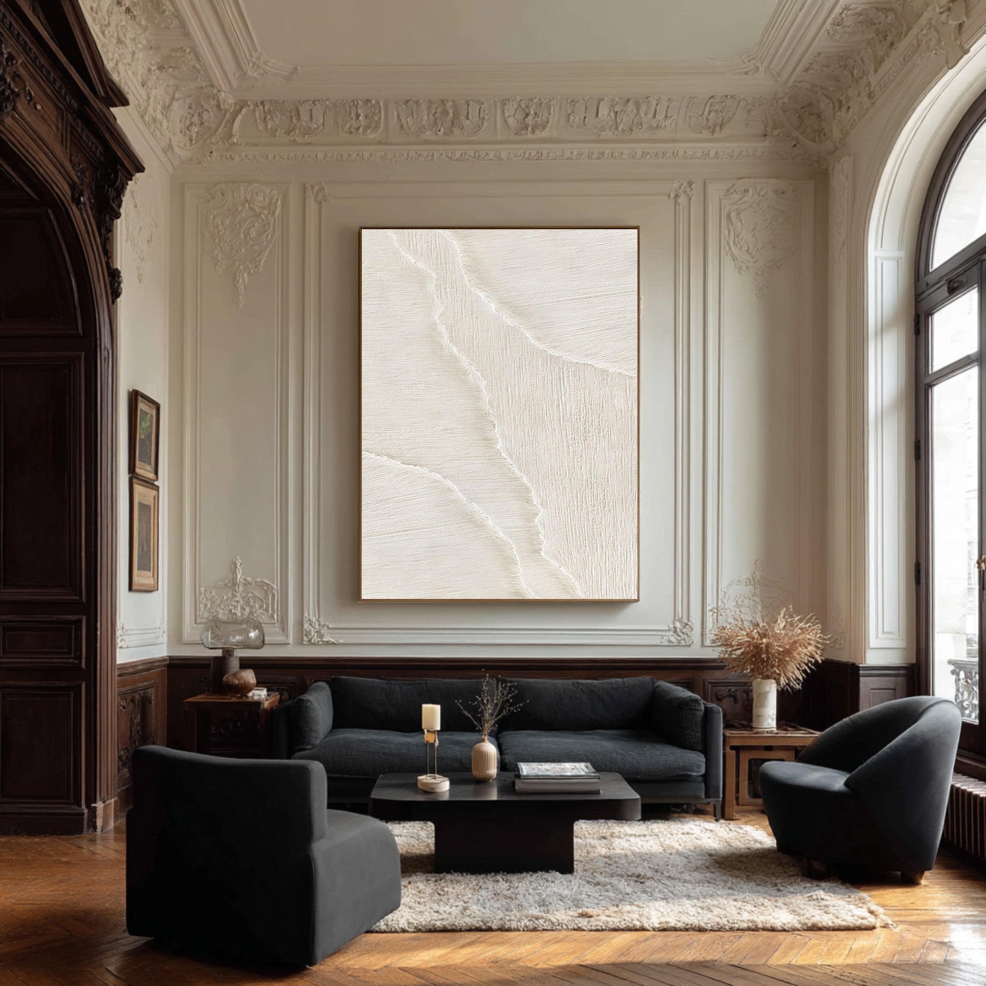 Vertical Abstract Sand Art - Modern Textured Wall Decor #AG 071