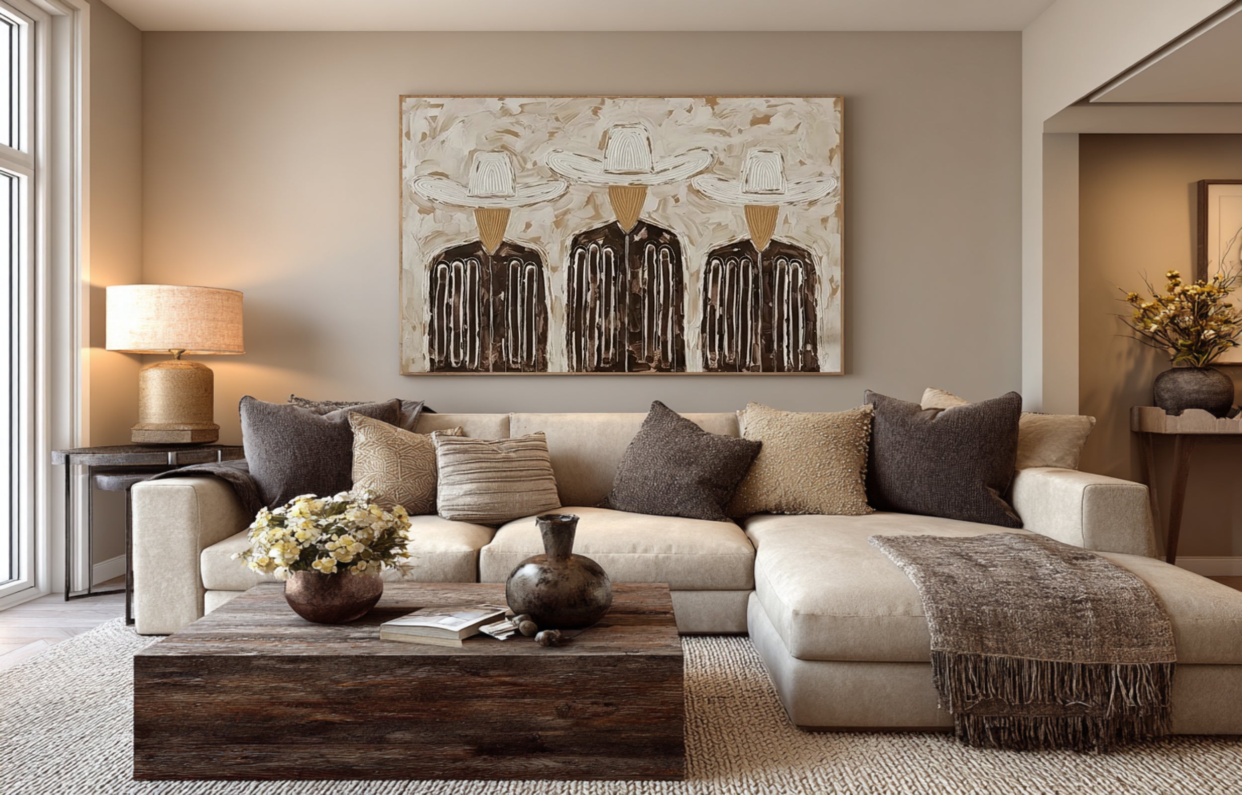 Modern Western Inspired Portrait Art Oversized Minimalist Painting | KeiraArt