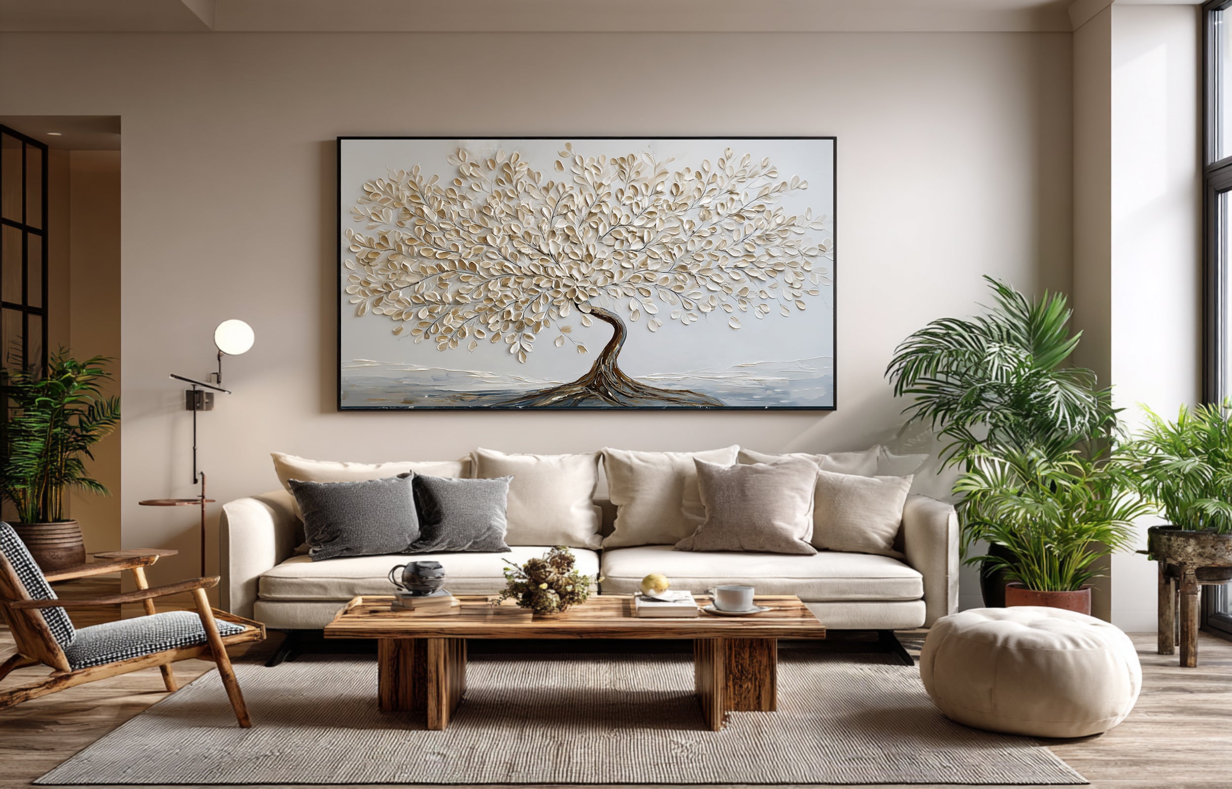 Textured Tree of Life Painting - Modern Abstract Wall Art #AG 066