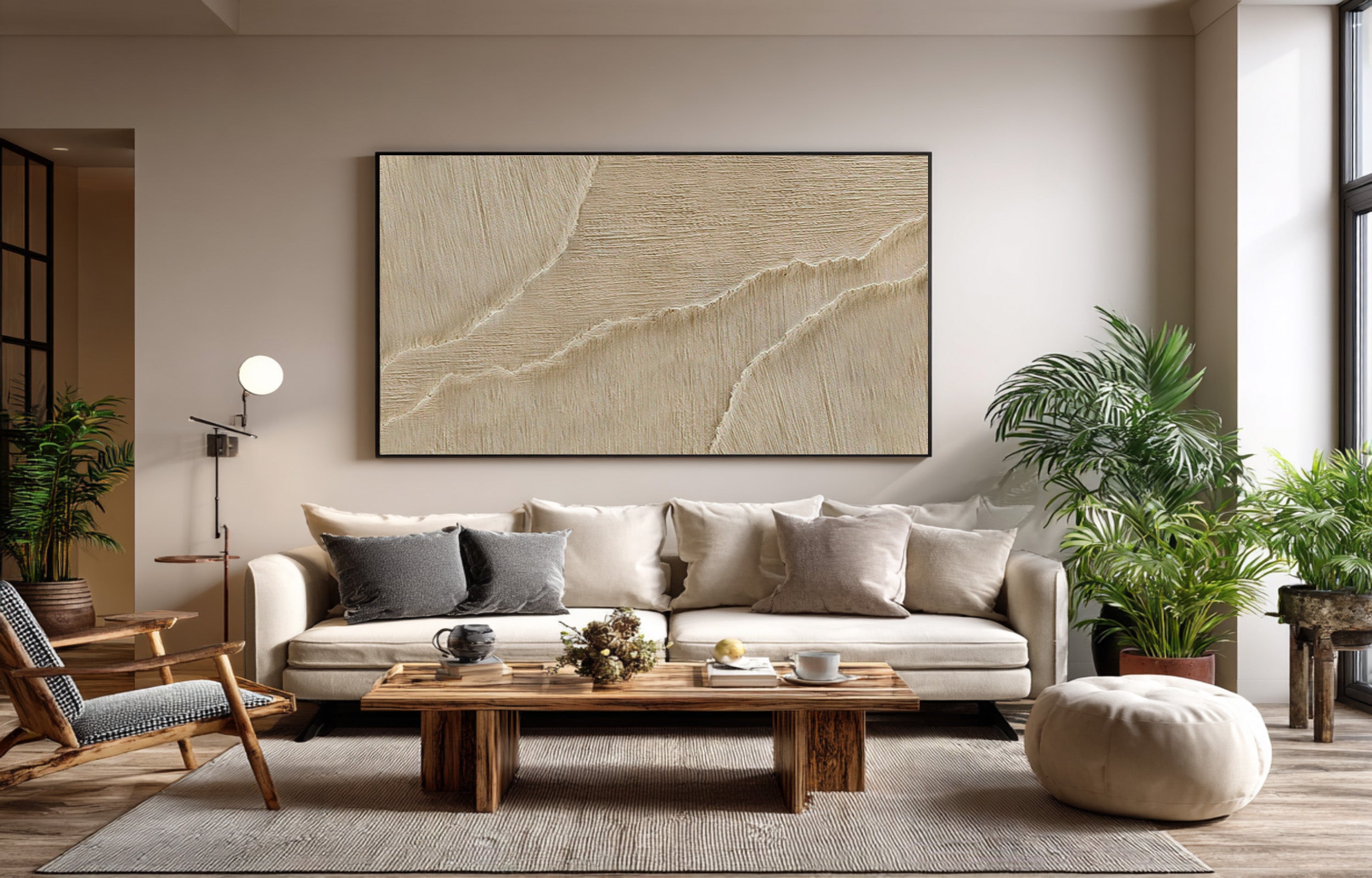 Abstract Textured Sand Waves Art - Modern Coastal Wall Decor #AG 069