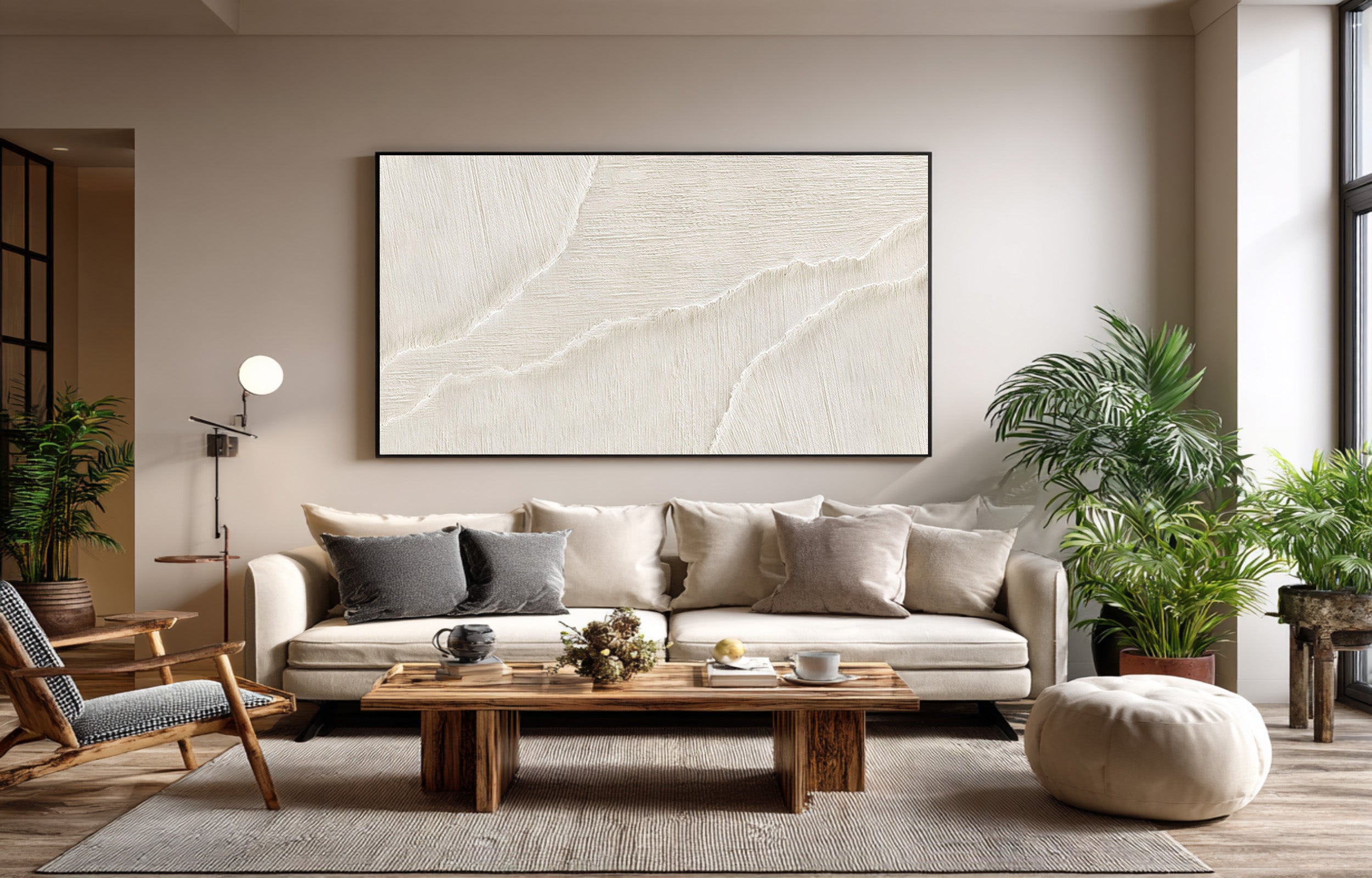 Textured Beach Sand Art - Abstract Coastal Wall Decor #AG 070