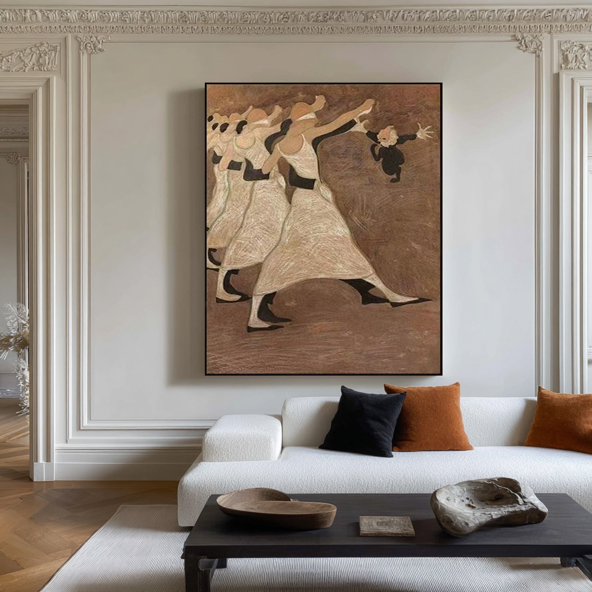 Stylized Figure Painting Vintage Inspired Wall Art #AG 090