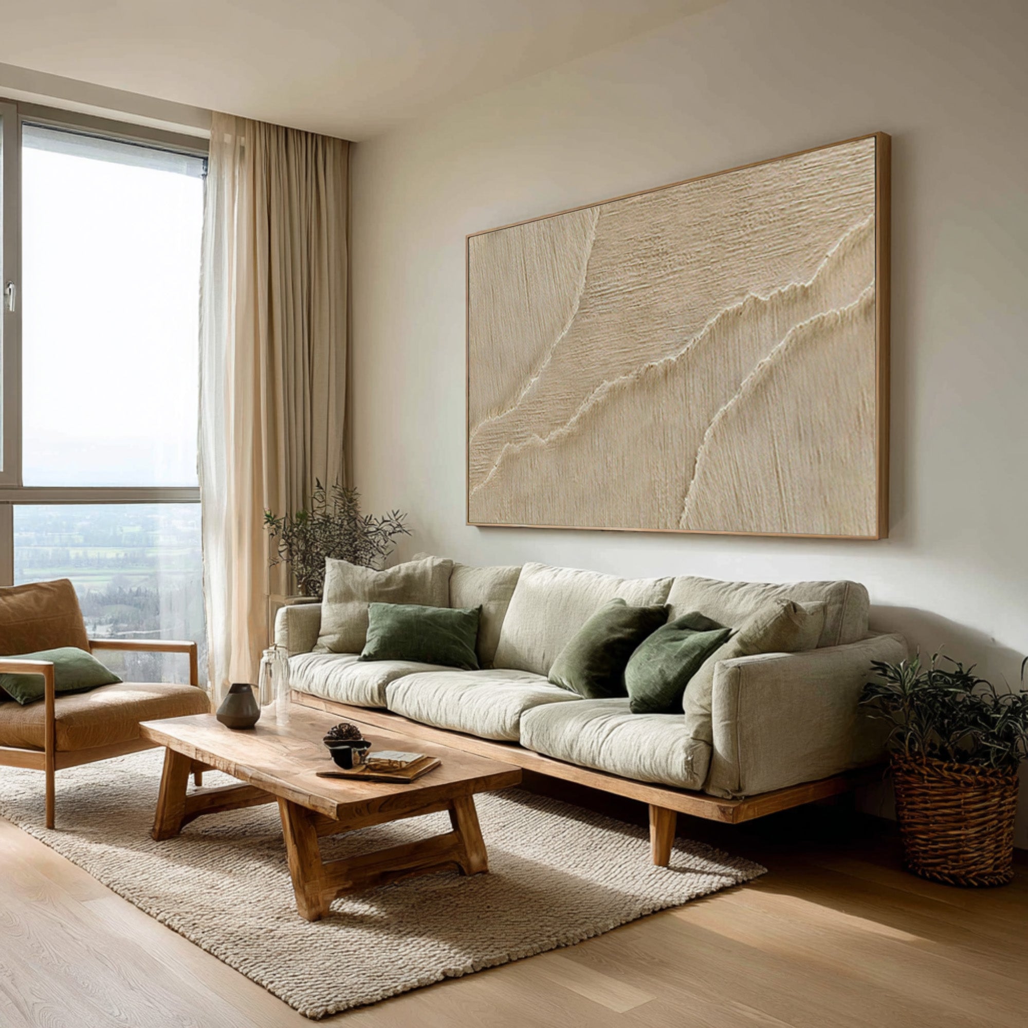 Abstract Textured Sand Waves Art - Modern Coastal Wall Decor #AG 069