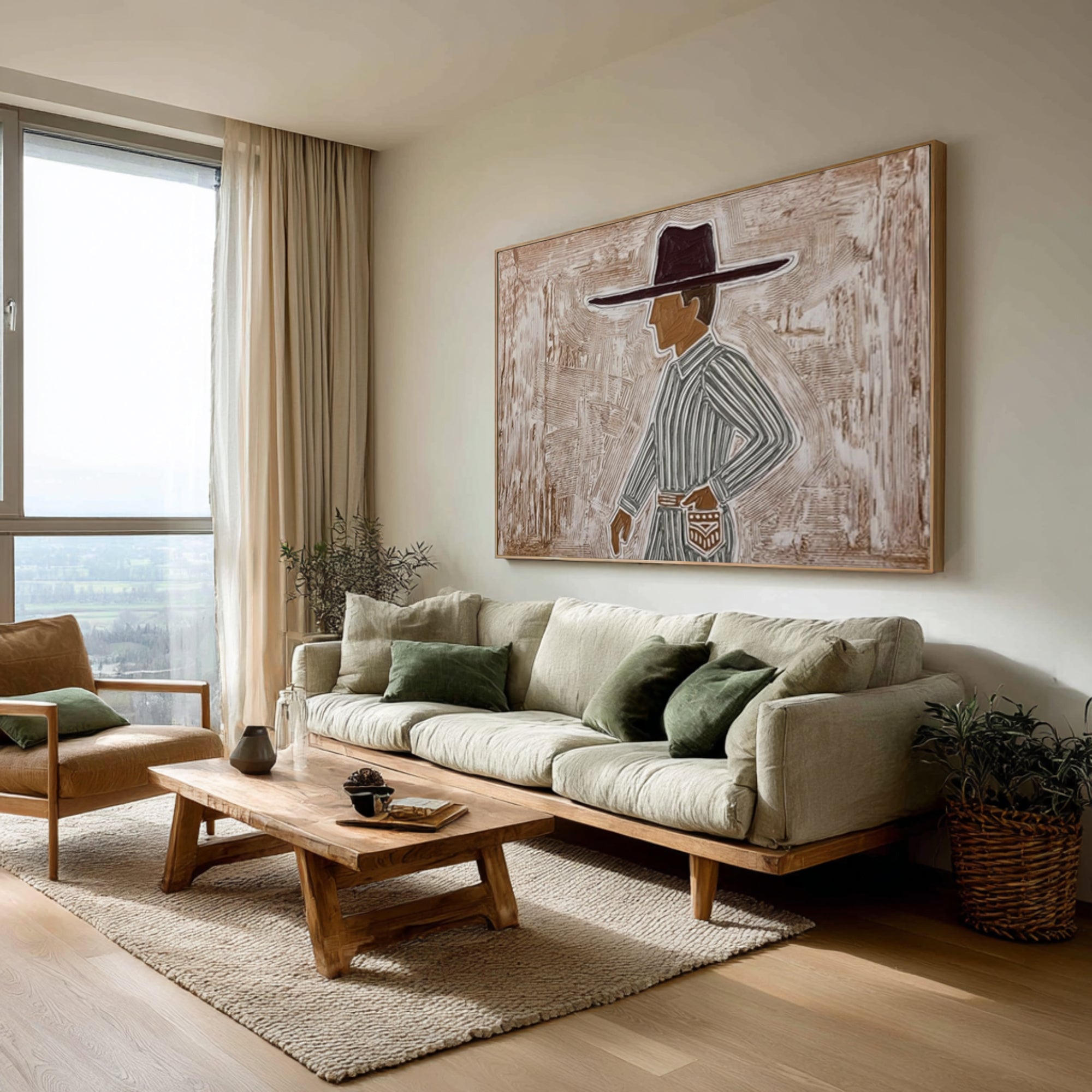 Oversized Bohemian Woman Artwork Modern Figurative Canvas Art | KeiraArt