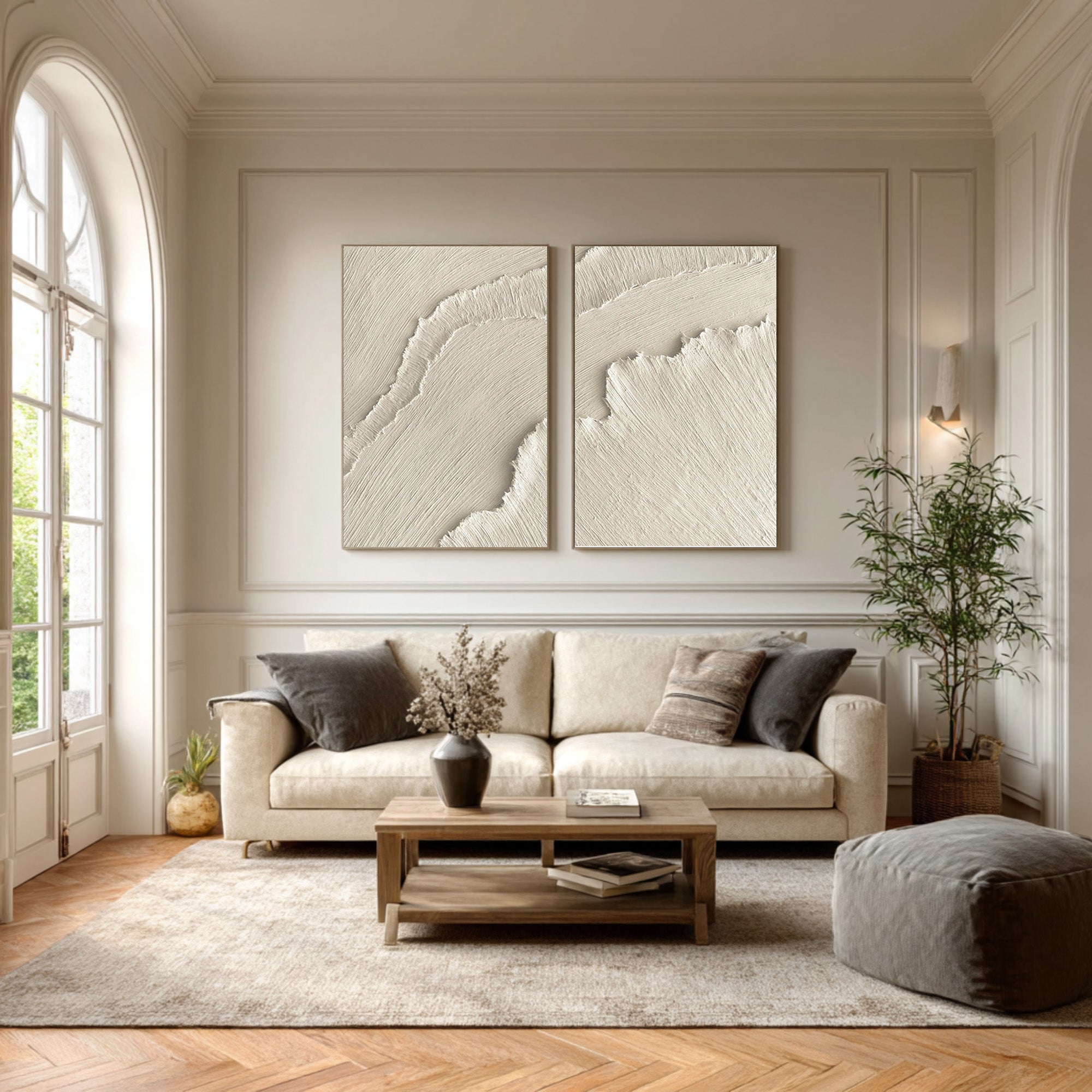 Rustic Industrial Style Abstract Painting Set Of 2 #AG 076