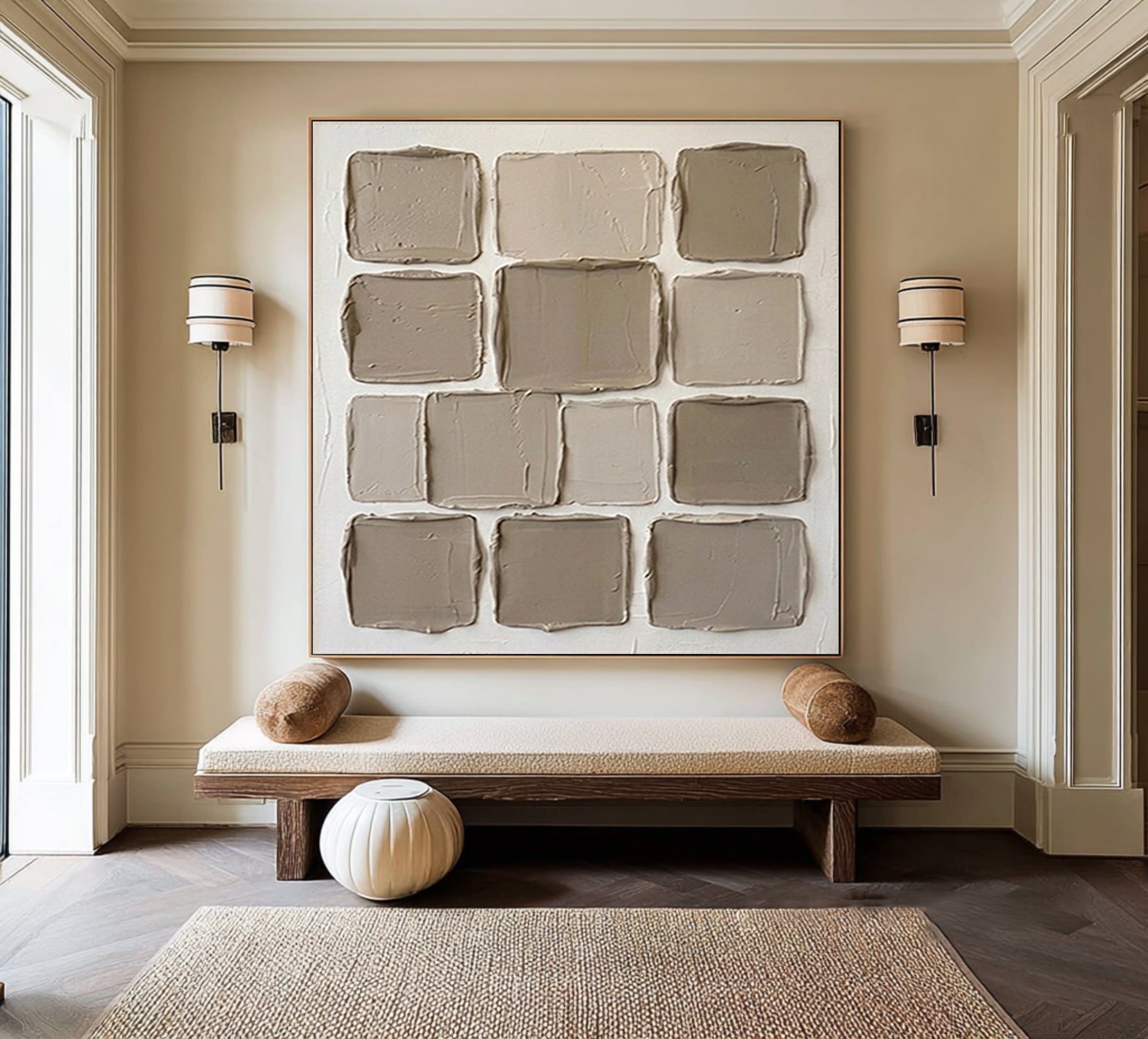 Large Modern Material Study Wall Art Contemporary Neutral Texture Painting