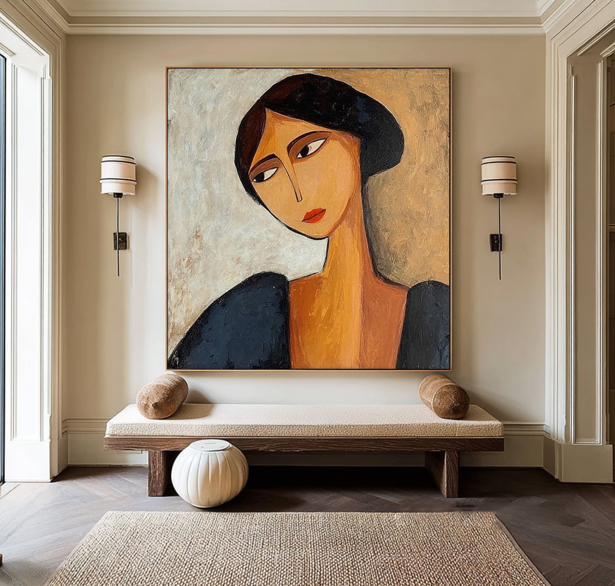 Contemporary Figure Painting Unique Wall Decor  #AG 088