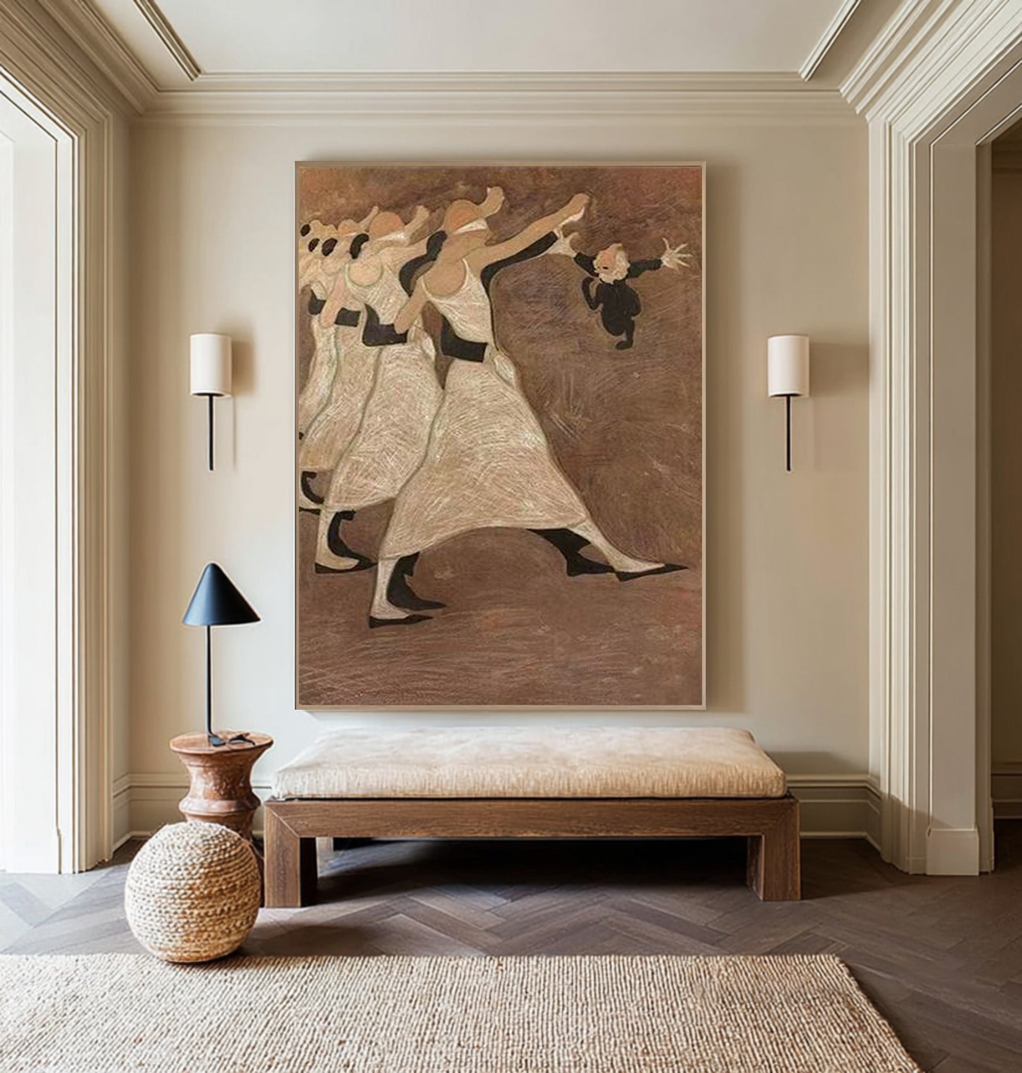 Stylized Figure Painting Vintage Inspired Wall Art #AG 090