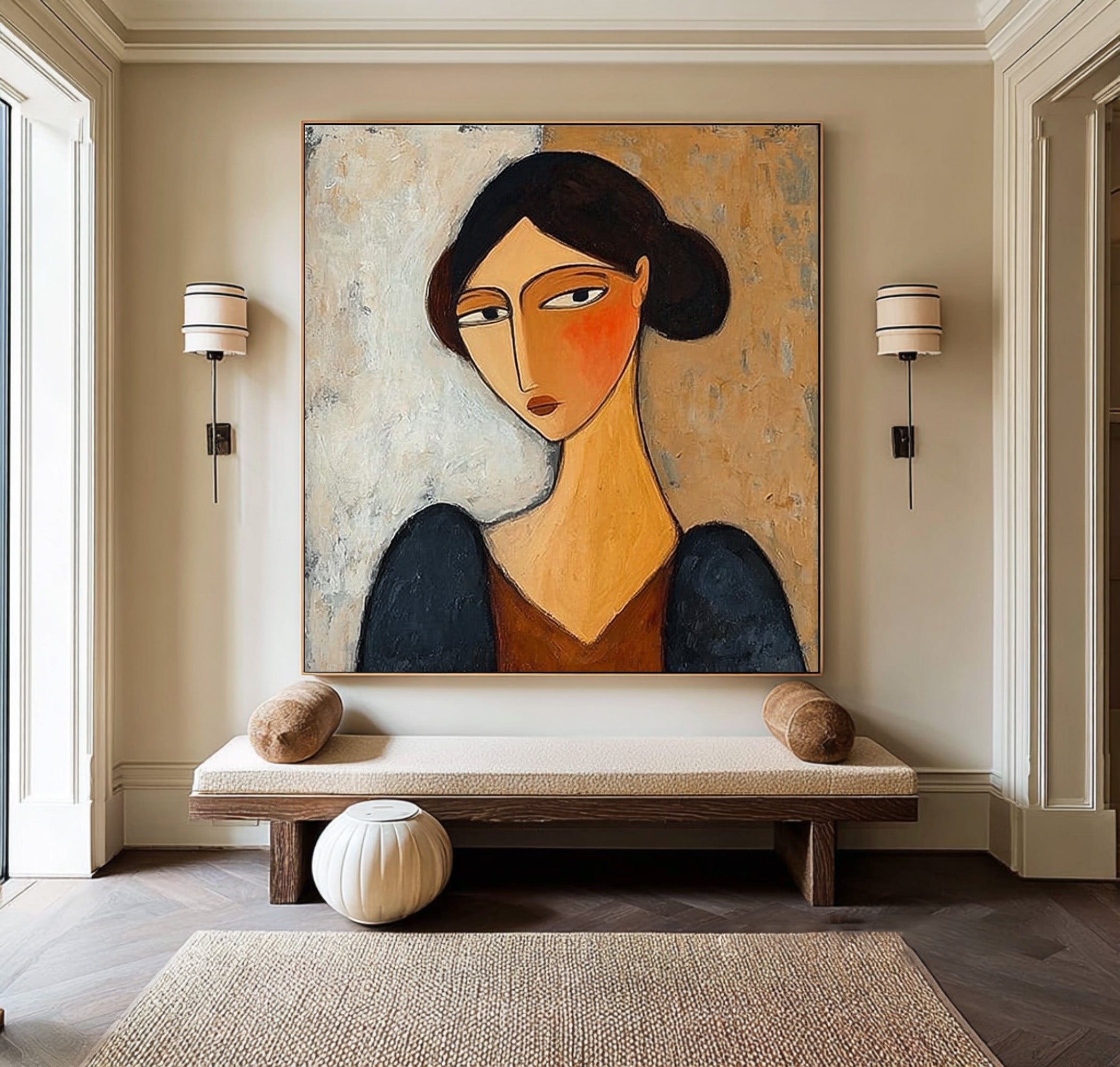 Expressive Abstract Portrait Modern Wall Art  #AG 089