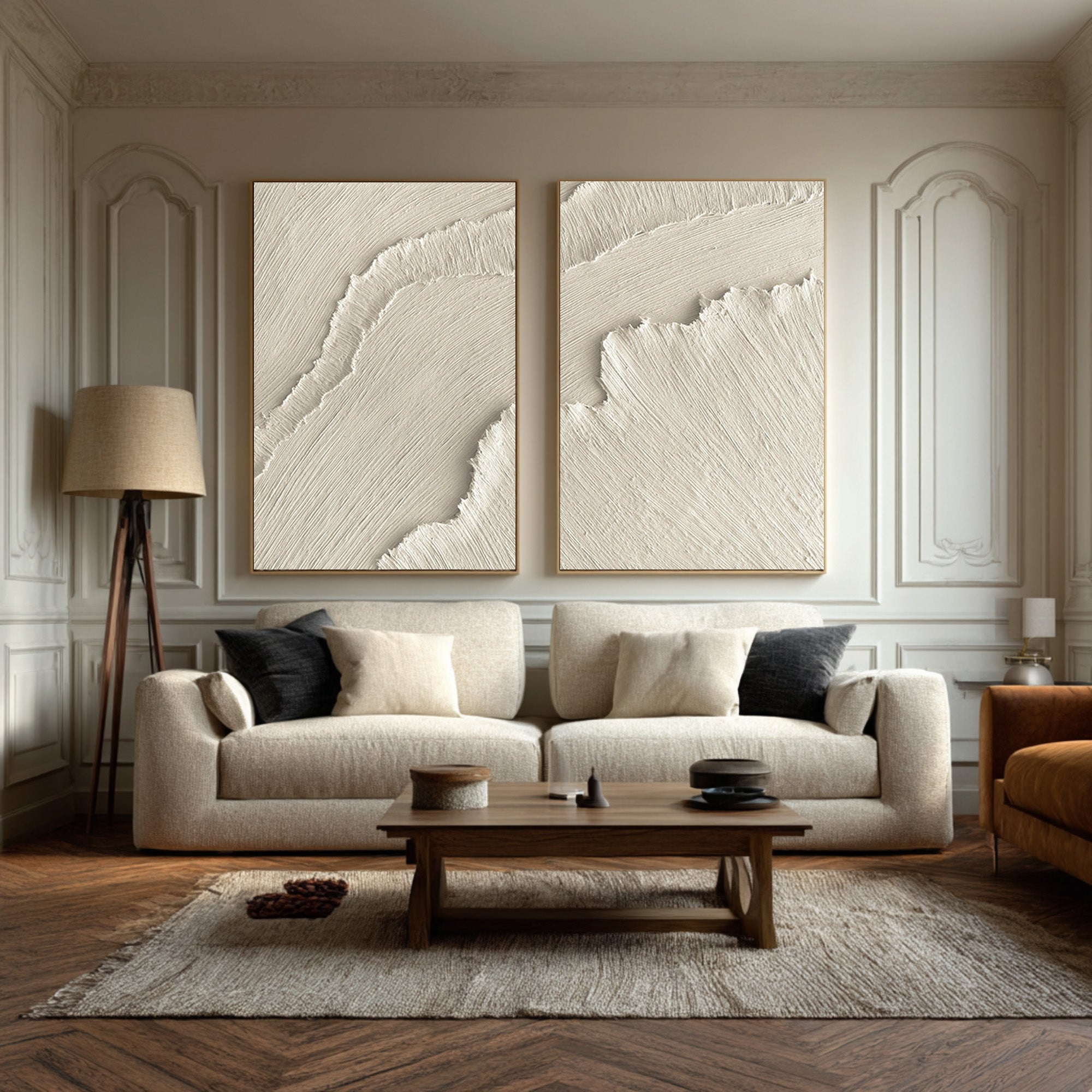 Rustic Industrial Style Abstract Painting Set Of 2 #AG 076