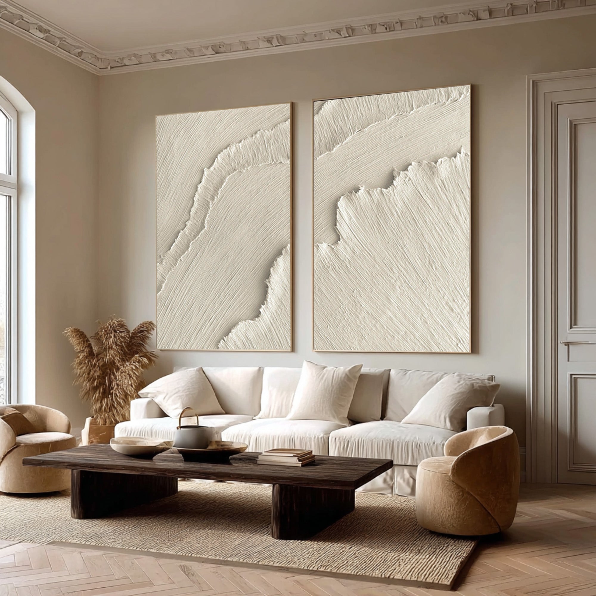 Rustic Industrial Style Abstract Painting Set Of 2 #AG 076