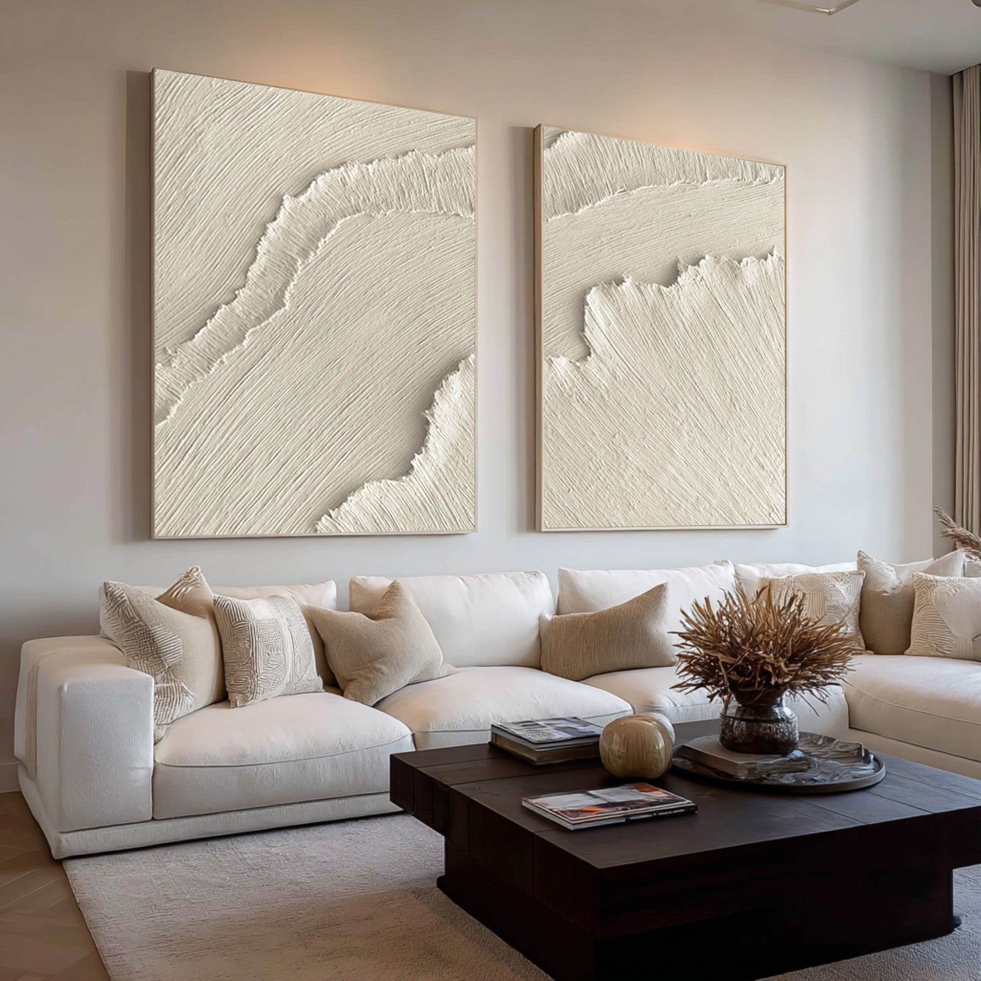 Rustic Industrial Style Abstract Painting Set Of 2 #AG 076
