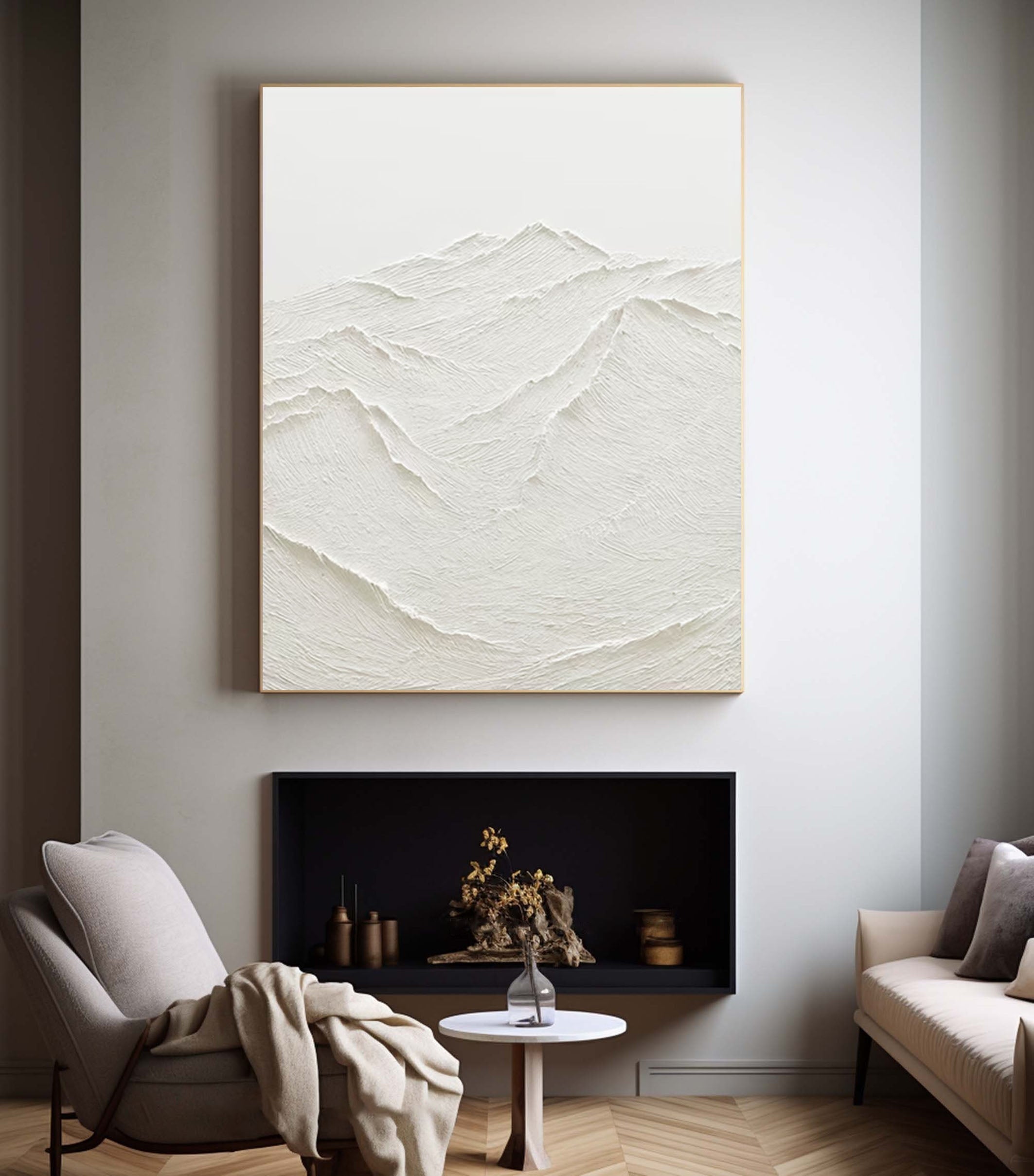 Minimalist Textured Mountain Painting Elegant 3D Wall Art #MMA 165