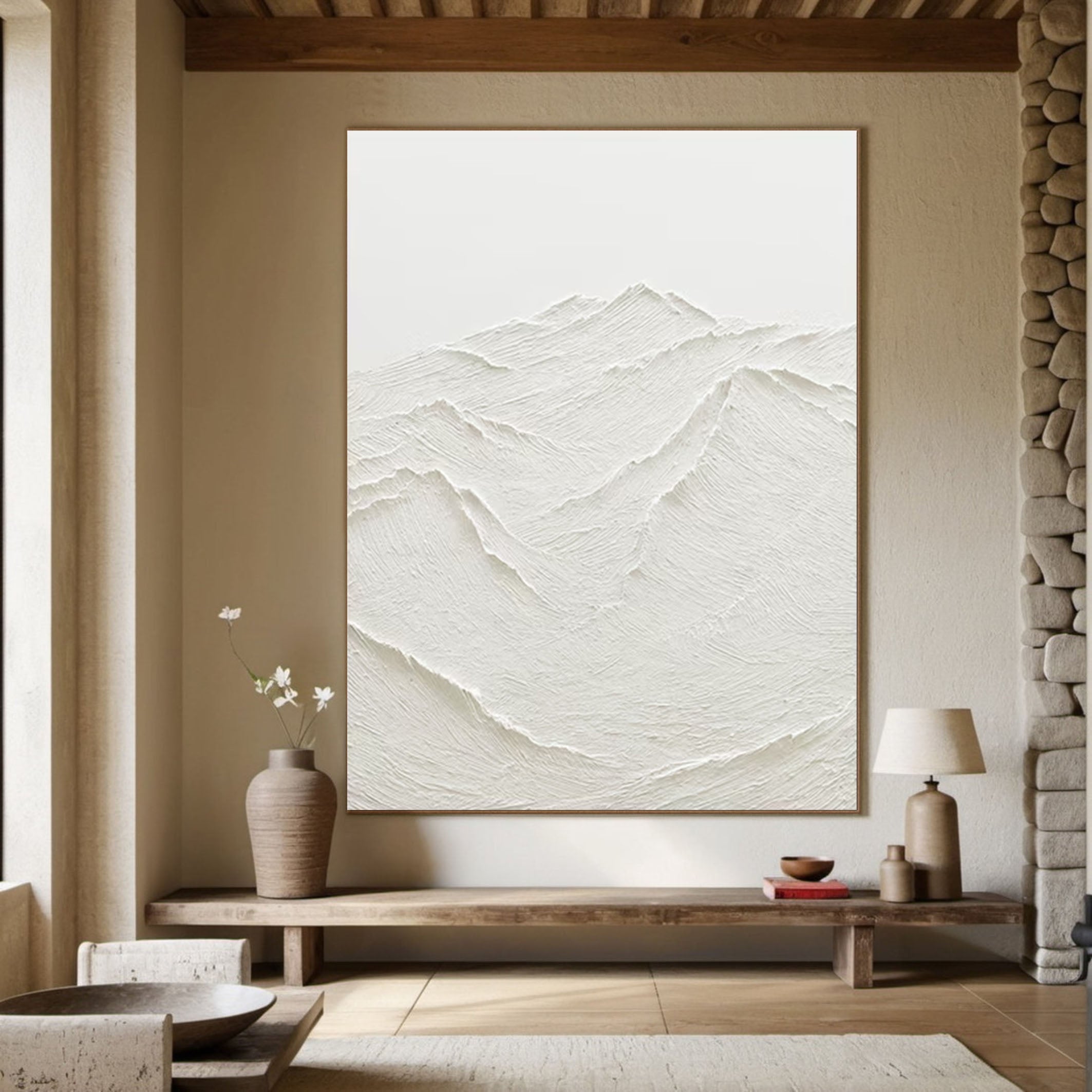 Minimalist Textured Mountain Painting Elegant 3D Wall Art #MMA 165