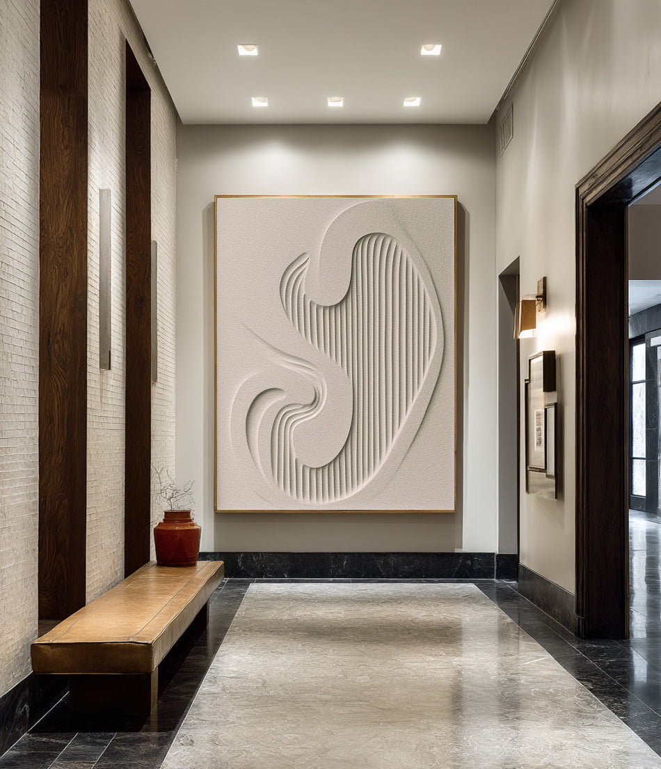 Minimalist Geometric Relief Artwork Modern Wall Sculpture #AG 082