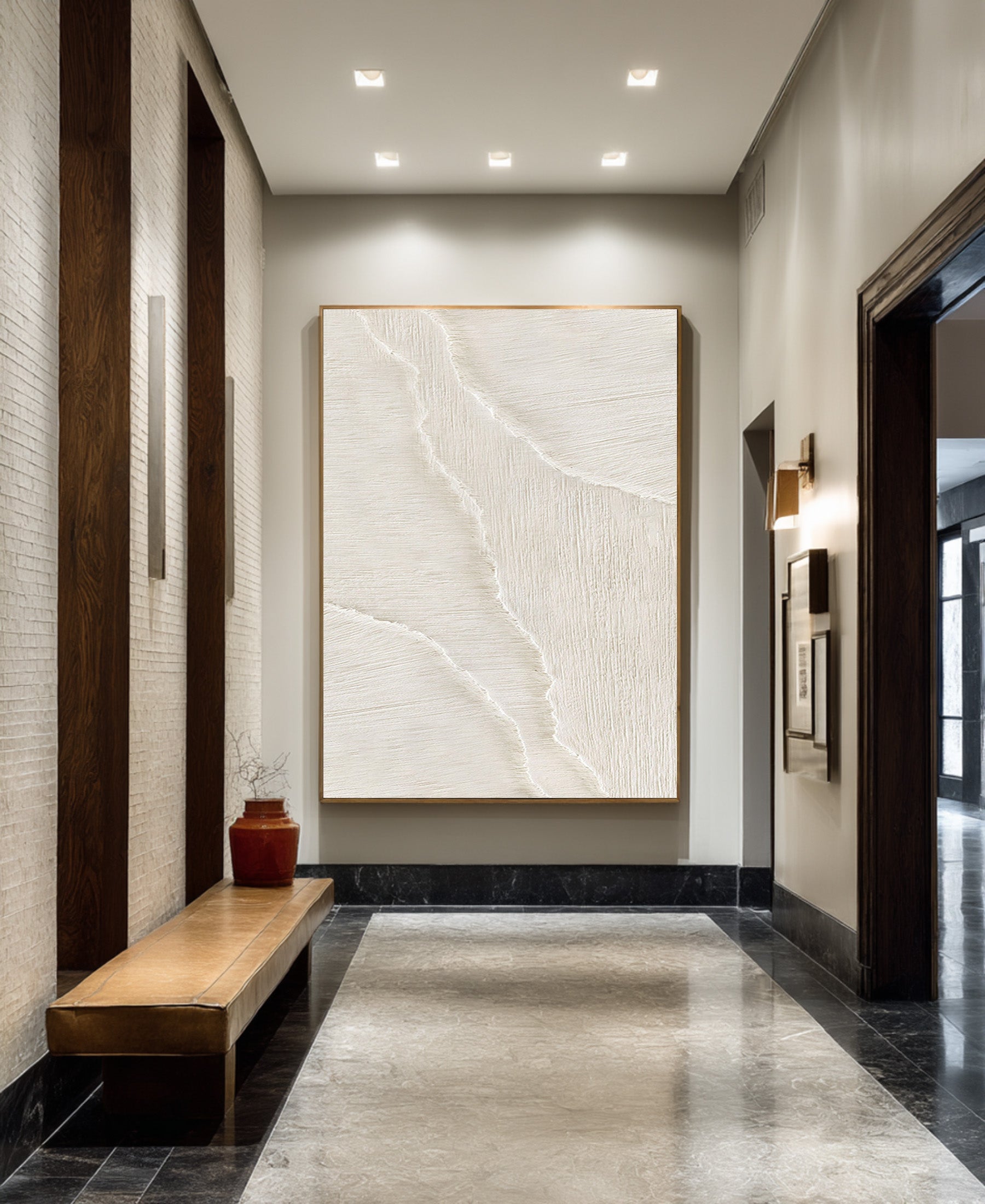 Vertical Abstract Sand Art - Modern Textured Wall Decor #AG 071