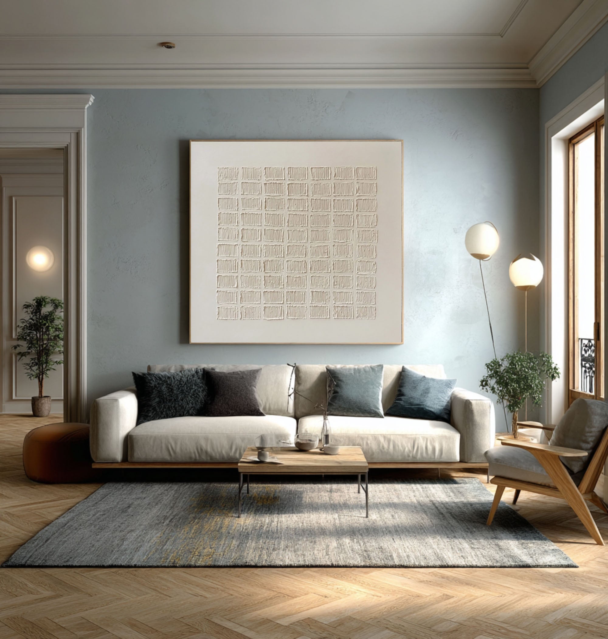 Contemporary Grid Design - Textured Minimalist Art #AG 059