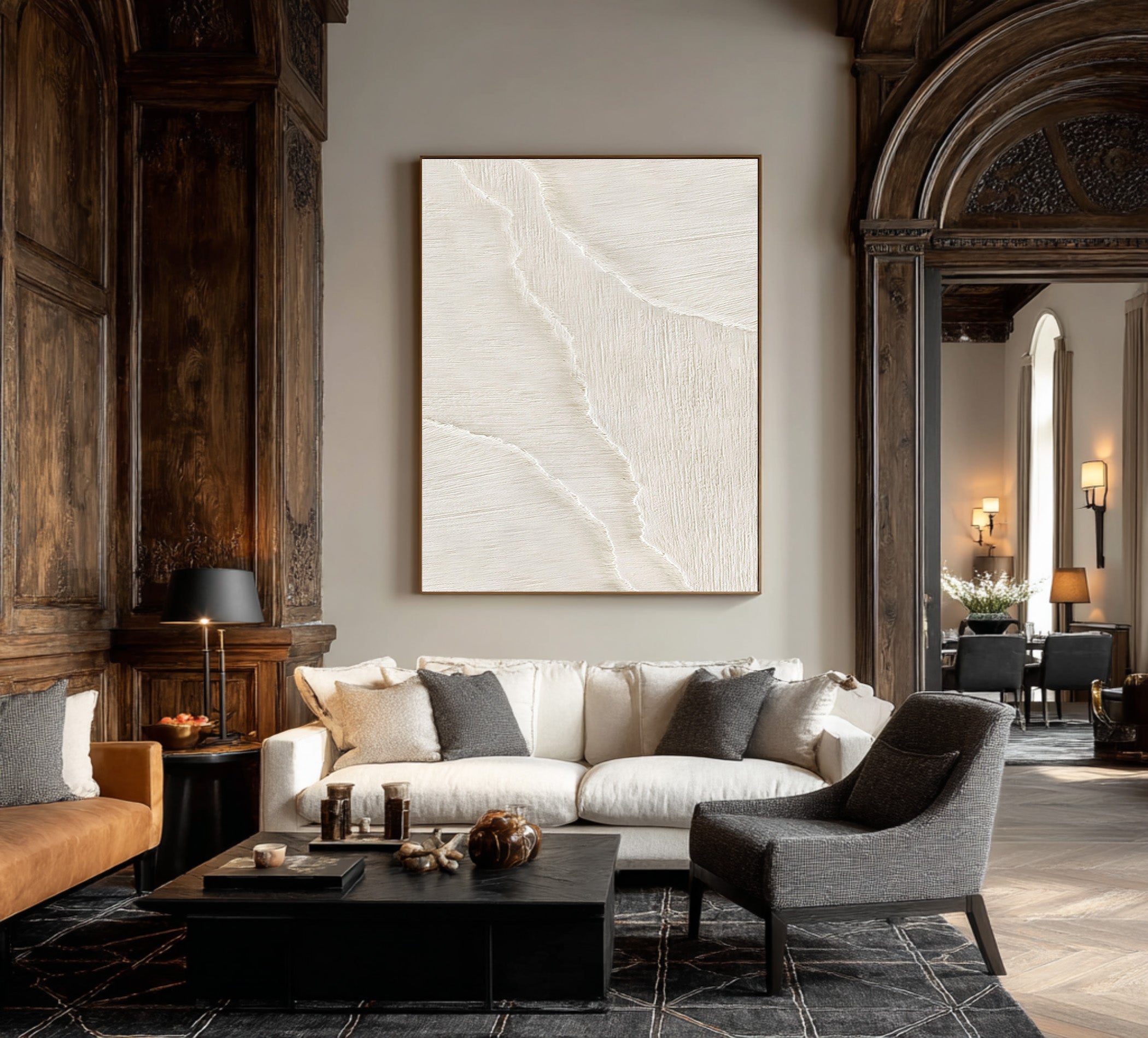 Vertical Abstract Sand Art - Modern Textured Wall Decor #AG 071