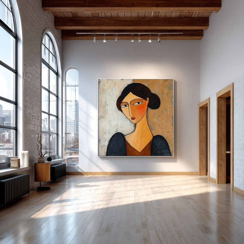 Expressive Abstract Portrait Modern Wall Art  #AG 089