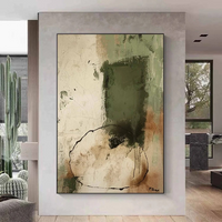 Abstract Green and Beige Wall Art Contemporary Wall Decor #AP 124