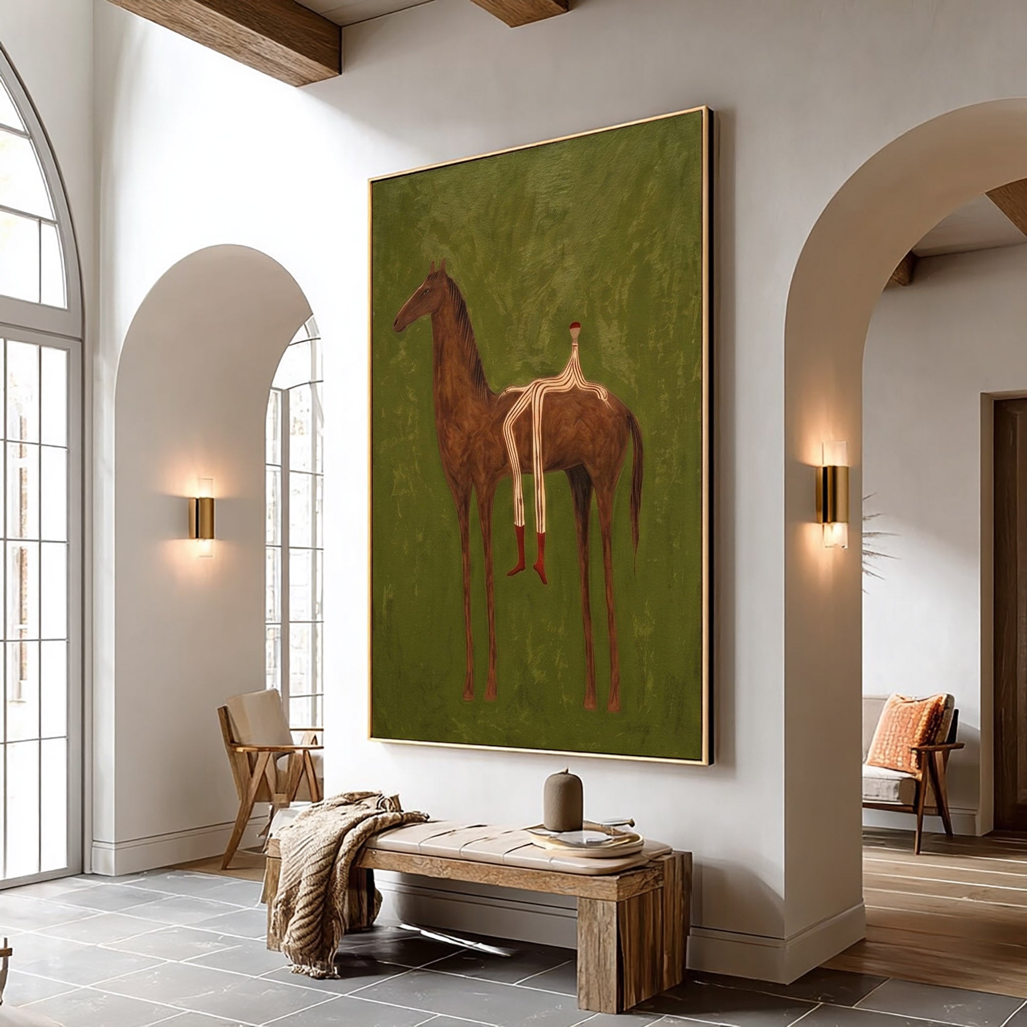 Large Cowboy Horse Wall Art Modern Western Contemporary Artwork